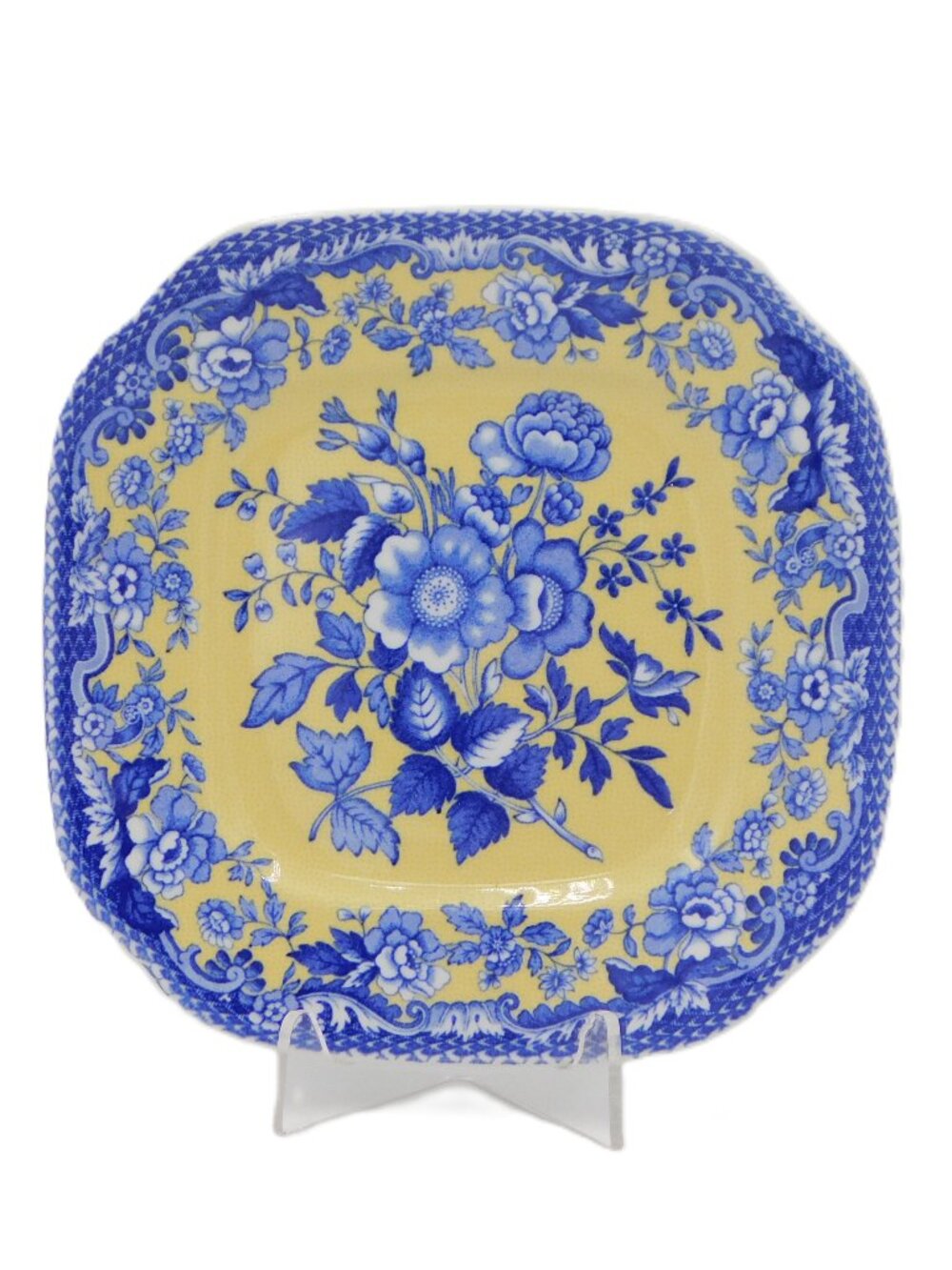 Spode Blue Room Garden Collection Square Buffet/Dessert Plate | Set of 2 | VGUC